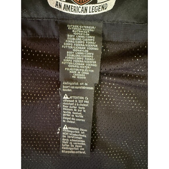 Harley Davidson Nylon Motorcycle Jacket 2XL Windbreaker Mock Neck 97522-05VM - Picture 5 of 12